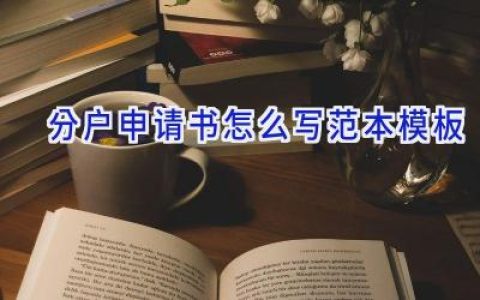 分户申请书怎么写范本模板