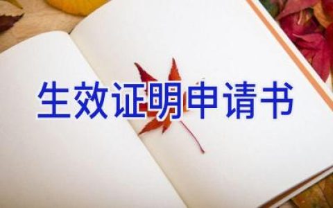 生效证明申请书