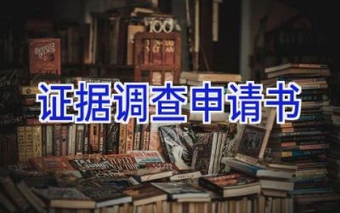 证据调查申请书