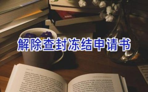 解除查封冻结申请书