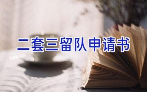 二套三留队申请书