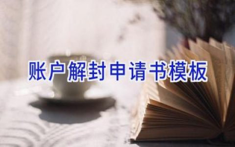 账户解封申请书模板