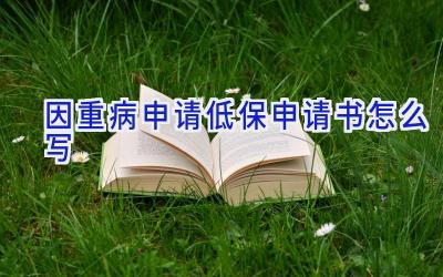 因重病申请低保申请书怎么写