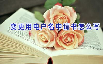 变更用电户名申请书怎么写