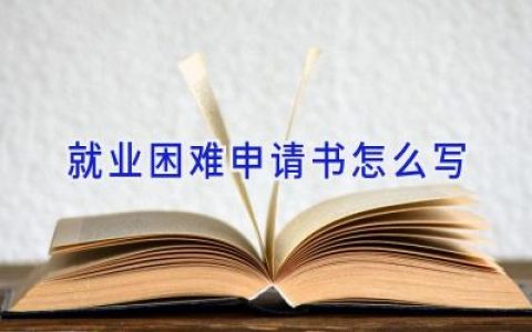 就业困难申请书怎么写