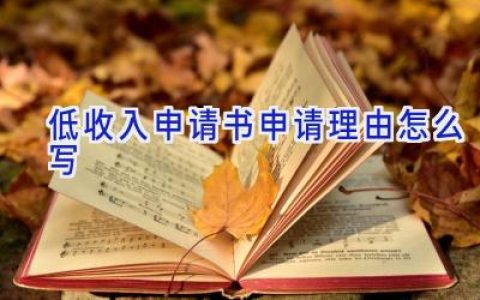 低收入申请书申请理由怎么写