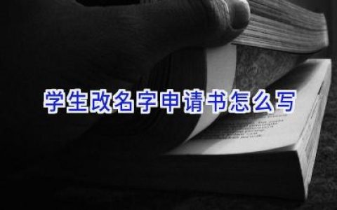 学生改名字申请书怎么写