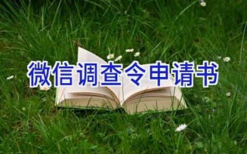 微信调查令申请书