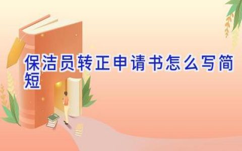 保洁员转正申请书怎么写简短