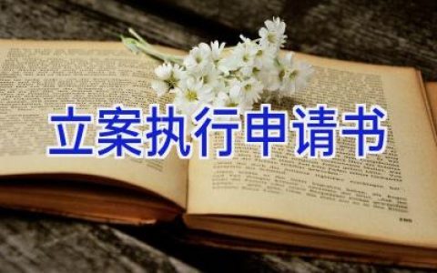 立案执行申请书