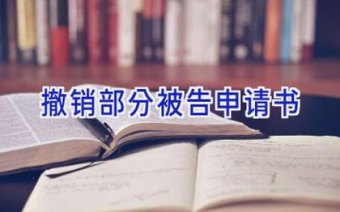 撤销部分被告申请书