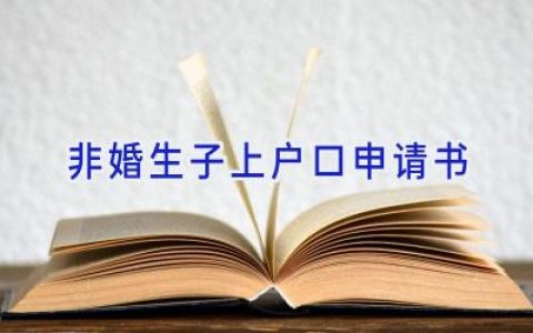 非婚生子上户口申请书