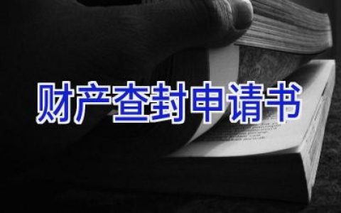 财产查封申请书