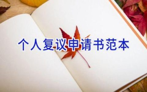 个人复议申请书范本