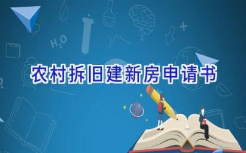 农村拆旧建新房申请书