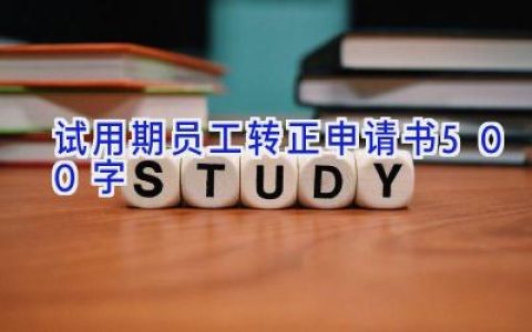 试用期员工转正申请书500字