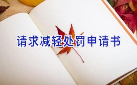 请求减轻处罚申请书