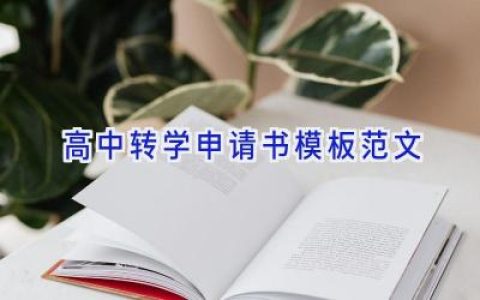 高中转学申请书模板范文