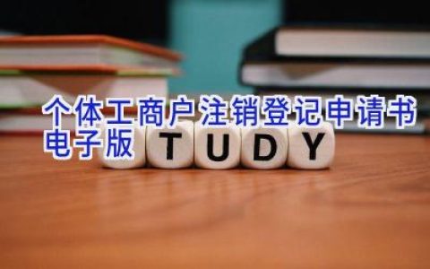 个体工商户注销登记申请书电子版