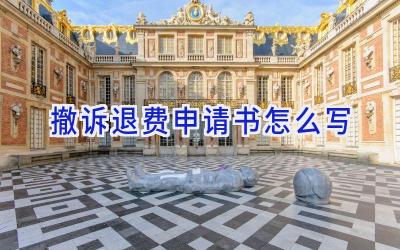 撤诉退费申请书怎么写