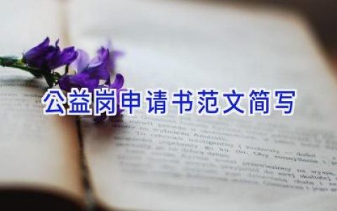 公益岗申请书范文简写