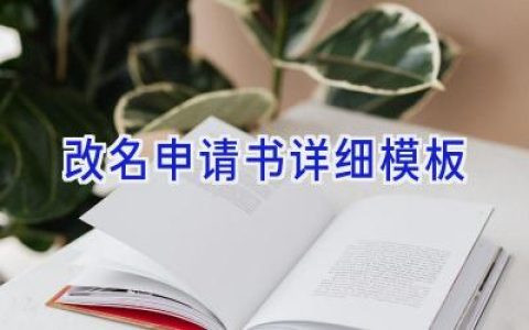 改名申请书详细模板