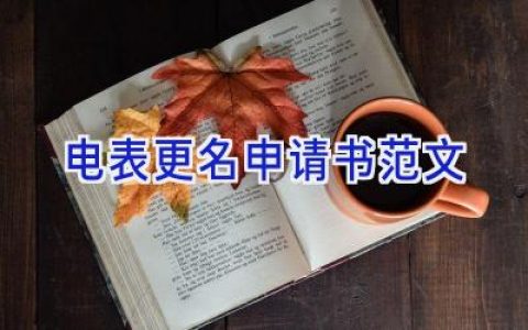 电表更名申请书范文